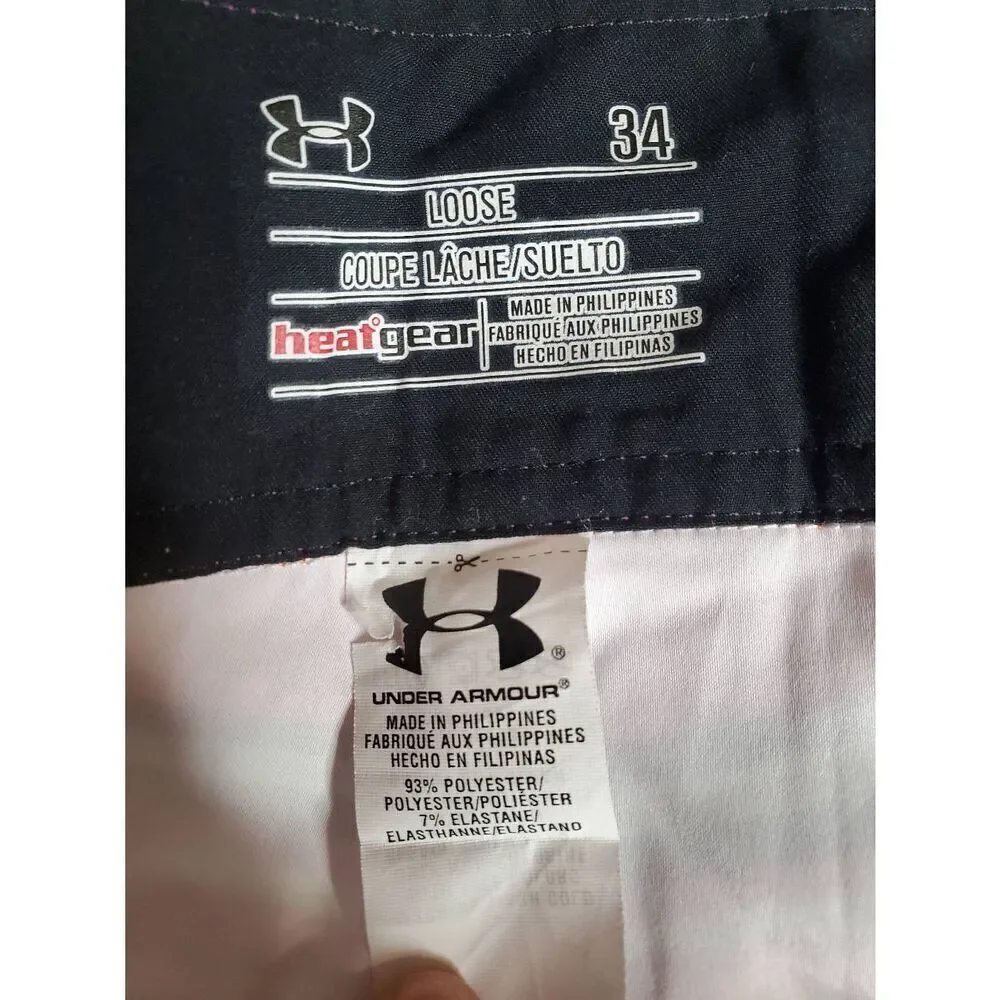 Under Armour Men's Striped Loose Fit Heat Gear Boardshorts Swim Surf Bold Orange